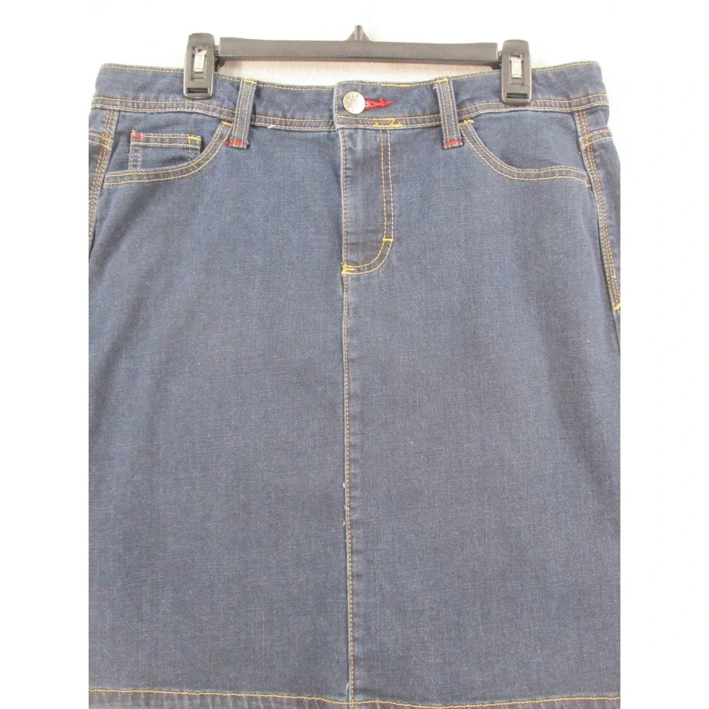 Wrangler Womens Dark Wash Denim Skirt Size 12M  Straight Jean Skirt